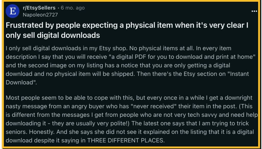 reddit - people complain about their digital product