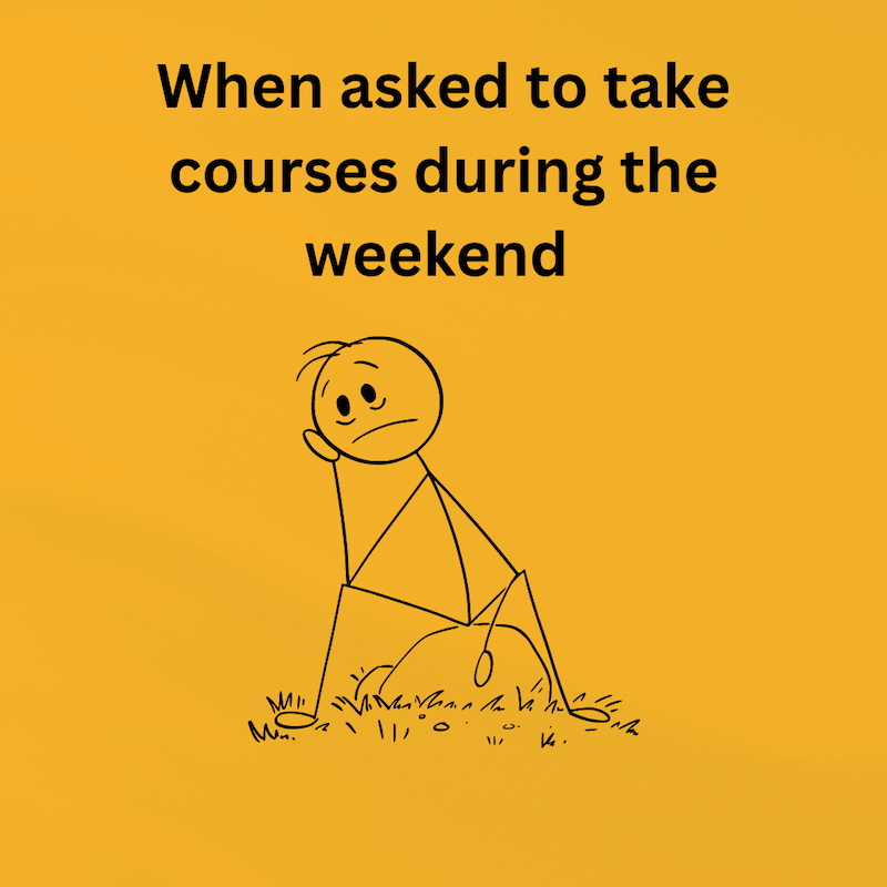 meme take courses weekend