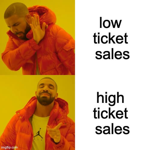 low ticket sales vs high ticket sales