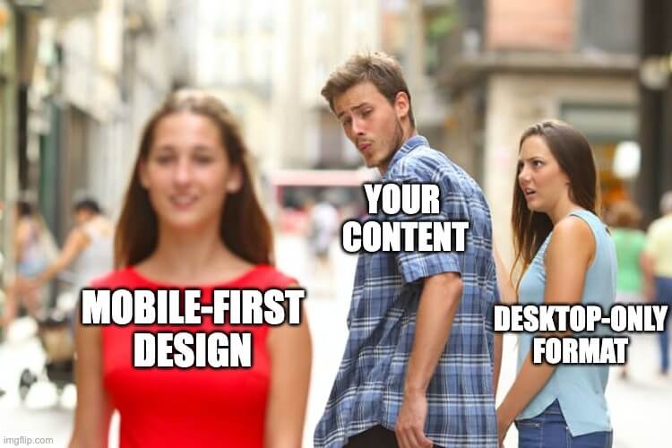 make sure your content looks good on mobile