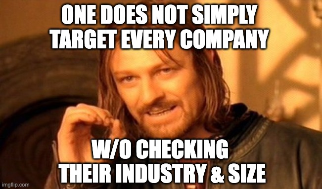 check target market industry and size