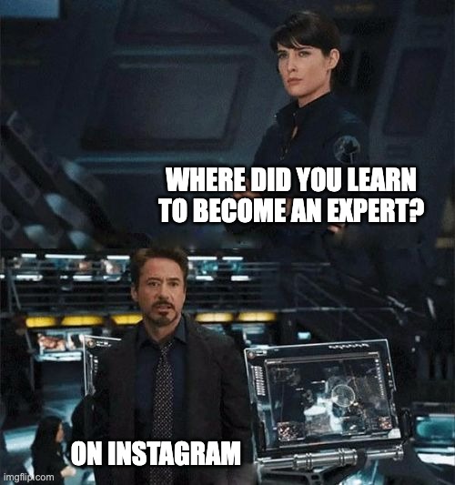 become an expert via social media meme