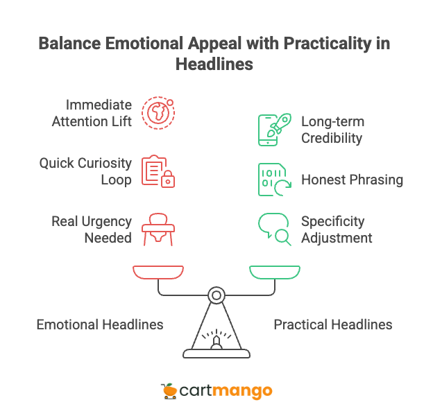 balance emotional appeal and practicality