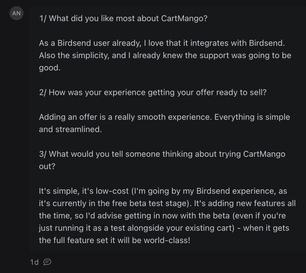 andrew smith cartmango testimonial
