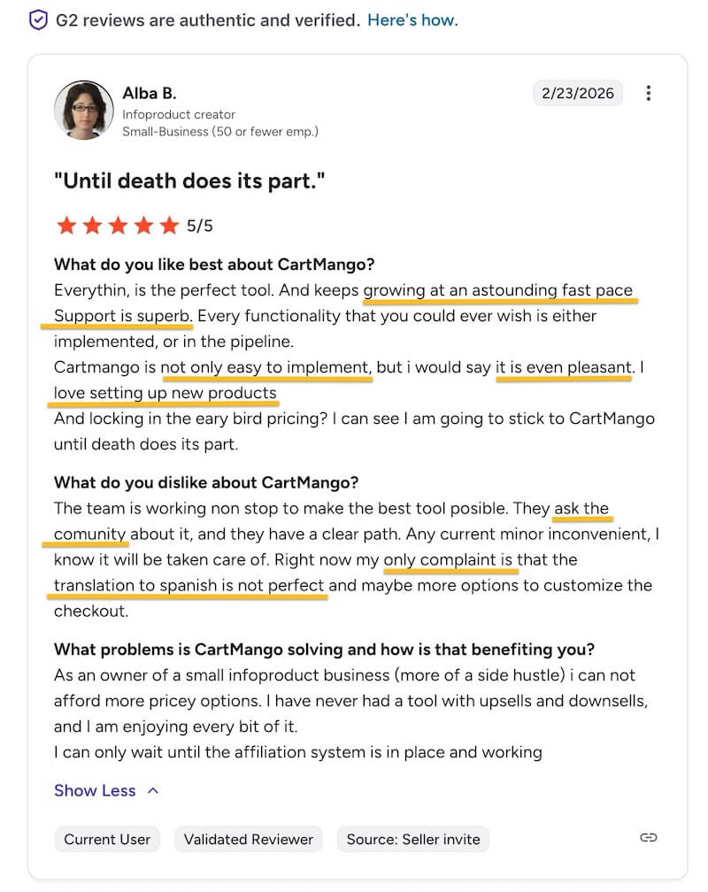 alba cartmango review