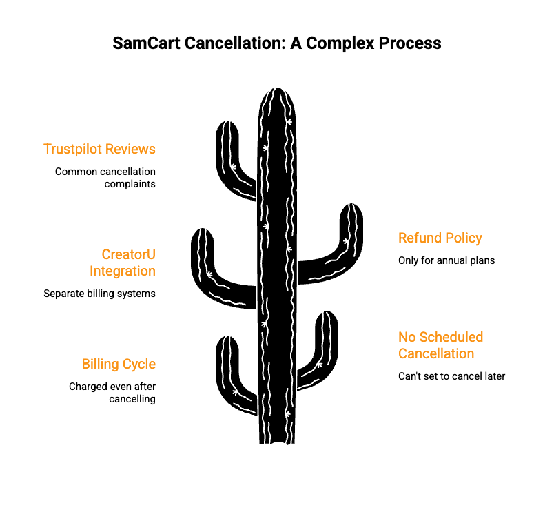 canceling samcart account complex