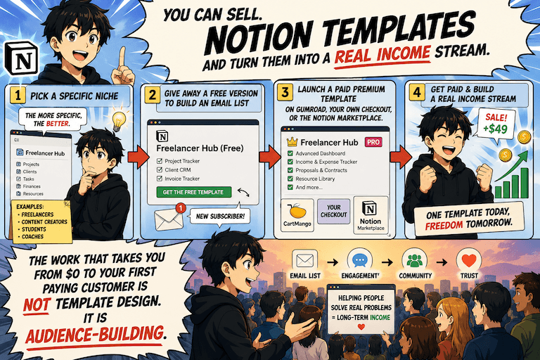 sell notion templates animated