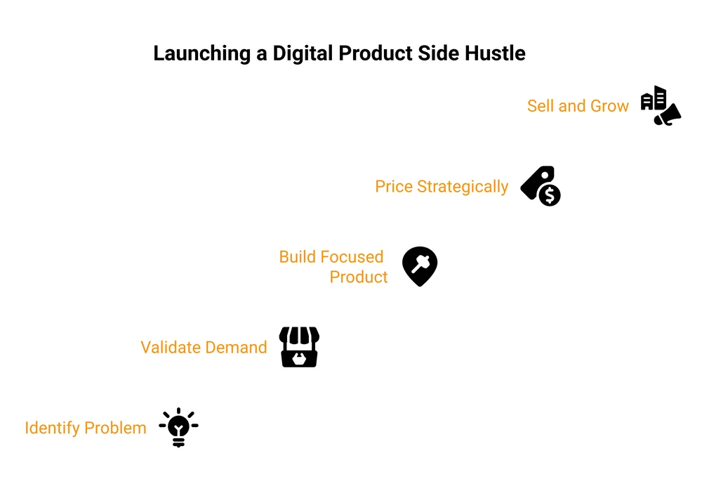 Steps to start a digital product side hustle